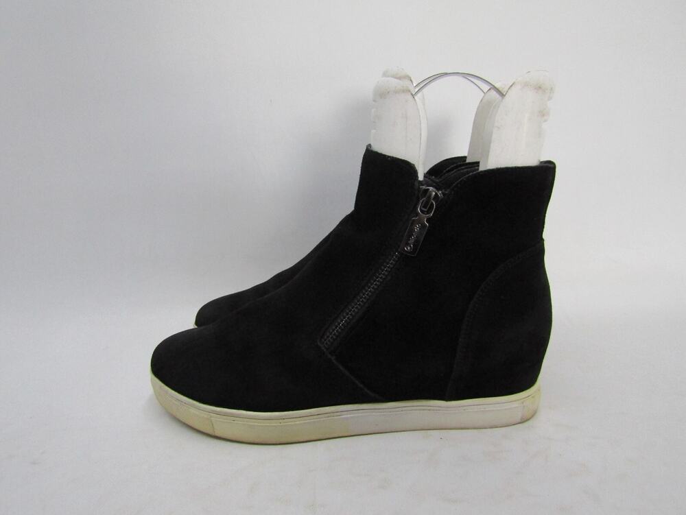 Blondo Womens Size 9 M Black Suede Zip Wedge Waterproof Ankle Boots Booties